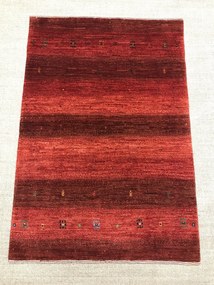 Loribaft Tappeto 100 x 140 Rosso (Iran) Annodato A Mano