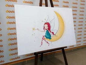 Quadro su tela – Fata magica sulla luna