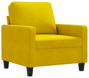 Poltrona giallo 60 cm velluto