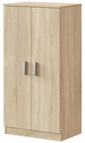 Mobile scarpiera H 108 rovere canadese in legno con 2 ante e 6 ripiani