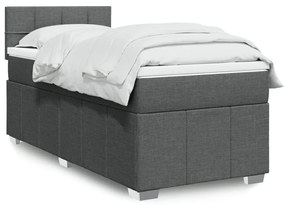 Giroletto A Molle Con Materasso Grigio Scuro 100x200 Cm Tessuto /