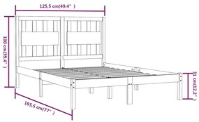 Giroletto in Legno Massello di Pino 120x190cm Small Double