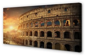 Quadro su tela Sunset di Roma Colosseo 100x50 cm