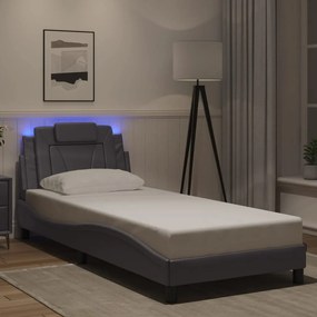 Giroletto Con Luci Led Grigio 90x190 Cm İn Similpelle /