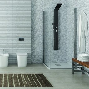 Box doccia angolare 90x90 due ante battenti finitura cromo | KS2800 - KAMALU