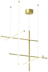 Flos Coordinates Suspension 3 Lampada sospesa 78 H.78 cm a luce diffusa in alluminio Anodized Champagne