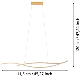 Eglo 901212 - Lampadario LED a sospensione con filo GRISOLIA LED/20W/230V 4000K beige