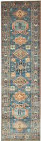 Kazak Tappeto orientale 90x300 Blu (Pakistan) Annodato A Mano