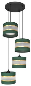 Lampadario a sospensione con filo HELEN 4xE27/15W/230V verde/oro
