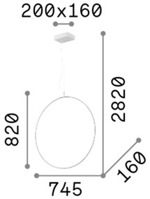 Sospensione Moderna Circus Metallo Nero Led 36W 3000K