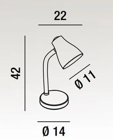 Lampada da tavolo in plastica colore giallo