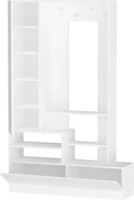 Mobile Ingresso 110x37x180 Con Scarpiera Appendiabiti E Anta Bora Bianco