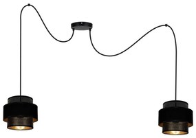 Lampadario a sospensione con filo NESS 2xE27/60W/230V ragno nero