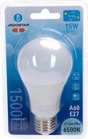 Lampadina LED con sensore crepuscolare A60 E27/15W/230V 6500K - Aigostar