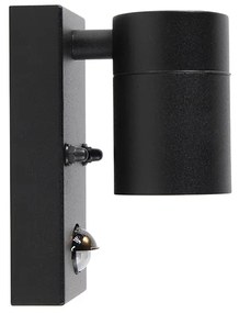 Lampada da parete per esterni nera con sensore di movimento IP44 - Solo