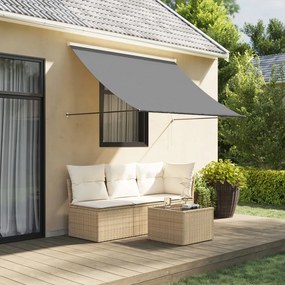 Tenda Da Sole Retrattile Antracite 250x150 Cm Tessuto E Acciaio /