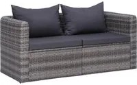 Divano Angolare da Giardino 2 pz Grigio in Polyrattan cod mxl 65977