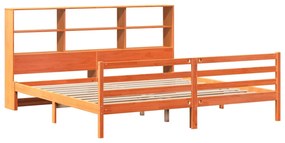 Letto libreria senza materasso marrone cera 180x200 cm legno