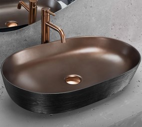 Lavabo da appoggio in ceramica CLEO 61 Copper Bush / Black -REA