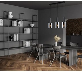 ITALUX PND-5581-3-BK+SG - Lampadario a sospensione con filo SARDO 3xE27/40W/230V nero