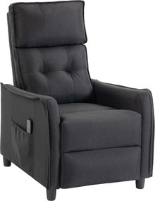 Poltrona Massaggiante 69x93x104 cm Reclinabile a 160° con Poggiapiedi e Telecomando Effetto Lino Grigio Scuro...