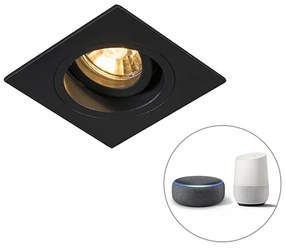Faretto da incasso intelligente nero quadrato con Wi-Fi GU10 - Chuck