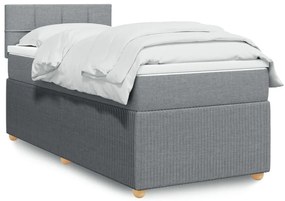 Giroletto A Molle Con Materasso Grigio Chiaro 90x190 Cm Tessuto /
