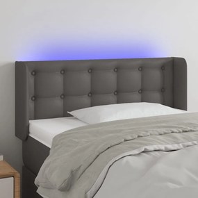 Testiera A Led Grigio 103x16x78/88 Cm İn Similpelle /