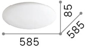 Plafoniera Moderna Level Metallo Bianco Led 37,5W 3000K Luce Calda
