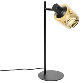 Lampada da tavolo industriale nera con oro - Kayden