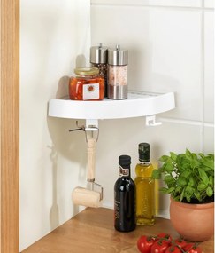 Mensola angolare bianca autoportante in plastica per il bagno Quick-Fit - Allstar