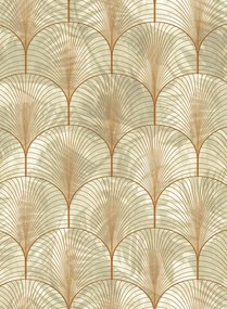 Rebel Walls Carta da parati Art Deco Palms - Bronze