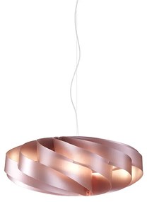 Sospensione Moderna 1 Luce Flat In Polilux Rosa Metallico D30 Made In Italy