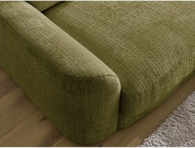 Divano angolare color kaki (con penisola a destra/con chaise lounge) con rivestimento in ciniglia Leonore – Bobochic Paris