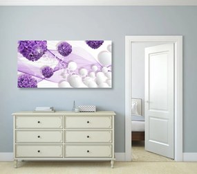 Stampa su tela – Fiori con elementi astratti