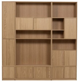 Parete attrezzata modulare in rovere naturale 217x243 cm Modulair - vtwonen