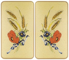 Set di 2 coperchi per stufe in vetro temperato 52x30 cm Corn-Flowers - Maximex