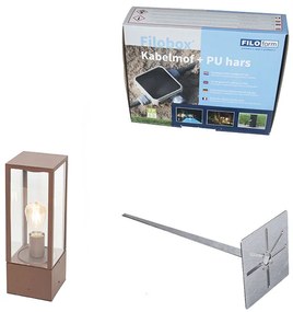 Lampada da esterno industriale in piedi marrone ruggine 40 cm IP44 - Charlois