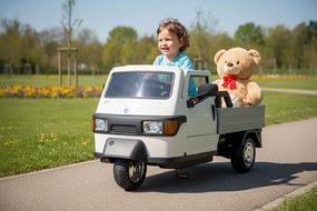 Macchina Elettrica per Bambini Licenza Piaggio Apecar 12V Bianco...
