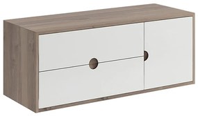 Mobile da bagno sotto lavabo VISOBATH Kompas bianco L 120 x H 48 x P 22 cm 2 cassetti 1 anta, lavabo non incluso