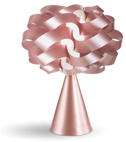 Lampada Da Tavolo A Cono 1 Luce Cloud In Polilux Rosa Metallico Made In Italy