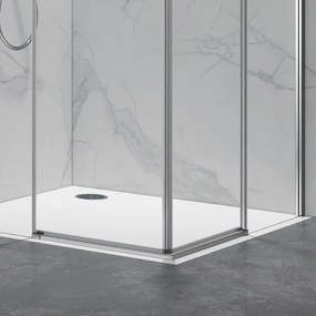 Kamalu - Box doccia 80x80cm angolare porte scorrevoli finitura cromo | KLA1000C