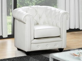 Poltrona CHESTERFIELD in similpelle Bianca