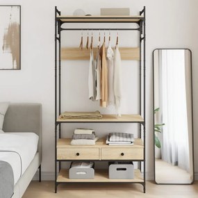 Armadio Cassetti Rovere Sonoma 89x39x184,5 Cm Legno Multistrato /