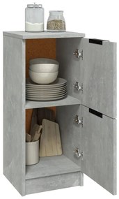 Credenze 2 pz grigio cemento 30x30x70 cm in legno multistrato