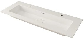 Lavabo a incasso rettangolare vasca centrale DOMINO H 1.2 x P 46 cm in resina bianco opaco
