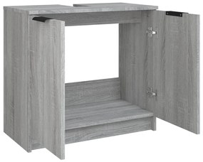 Mobile Bagno Grigio Sonoma 64,5x33,5x59 cm in Legno Multistrato