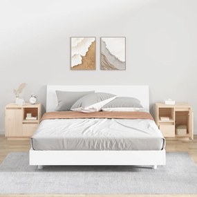 Comodini 2 pz 50x34x50 cm in legno massello di pino