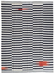 Kilim Tappeto 270x380 Nero (Iran) Tessuto A Mano