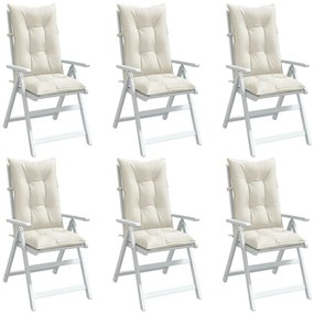 Cuscini Sedia Schiena Alta 6 Crema Mélange 120x50x7 Tessuto /